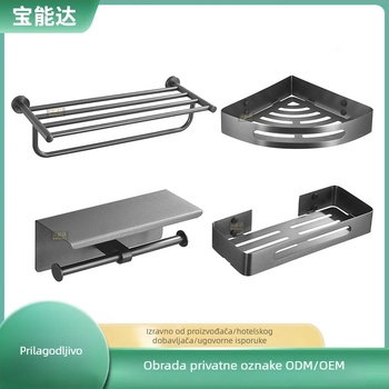 Baonengda Zidni držač za ručnike od nehrđajućeg čelika s elektroplatinskim završnim slojem, trodijelni set za kupaonicu