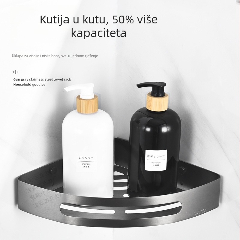 Baonengda Zidni držač za ručnike od nehrđajućeg čelika s elektroplatinskim završnim slojem, trodijelni set za kupaonicu