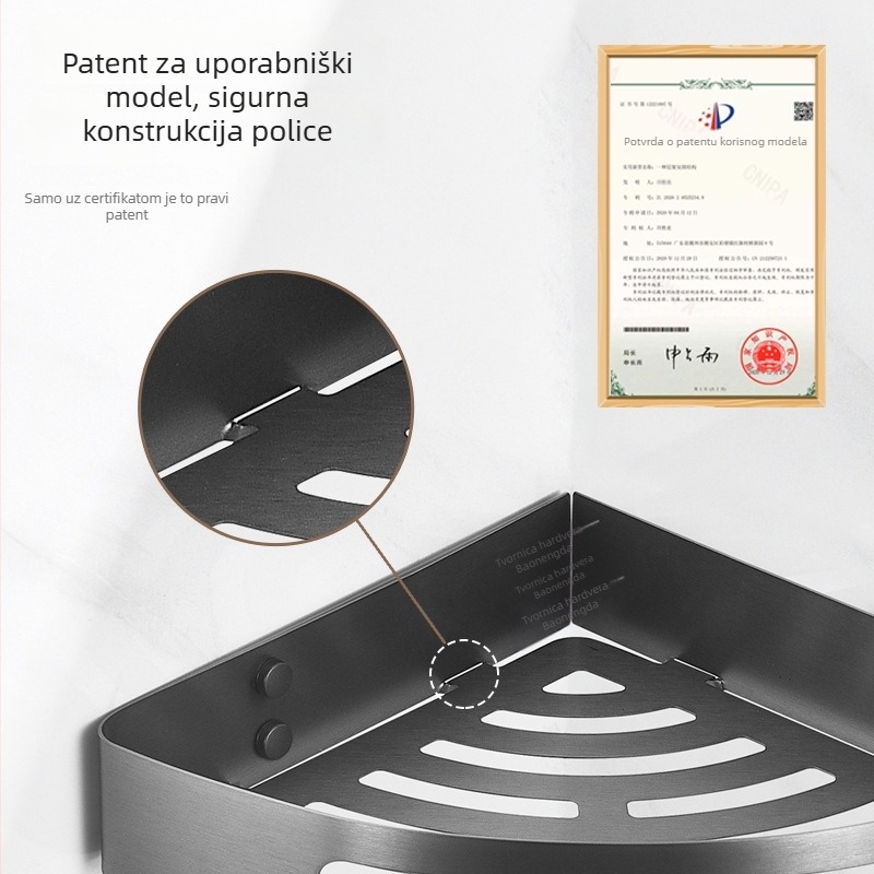 Baonengda Zidni držač za ručnike od nehrđajućeg čelika s elektroplatinskim završnim slojem, trodijelni set za kupaonicu