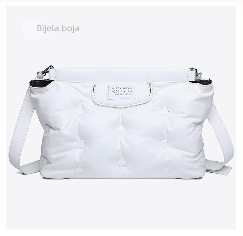 Jastučasta torba – Ulični stil, PU materijal, Horizontalni kvadratni oblik, Magnetno kopčanje, Unutarnja podstava od platna