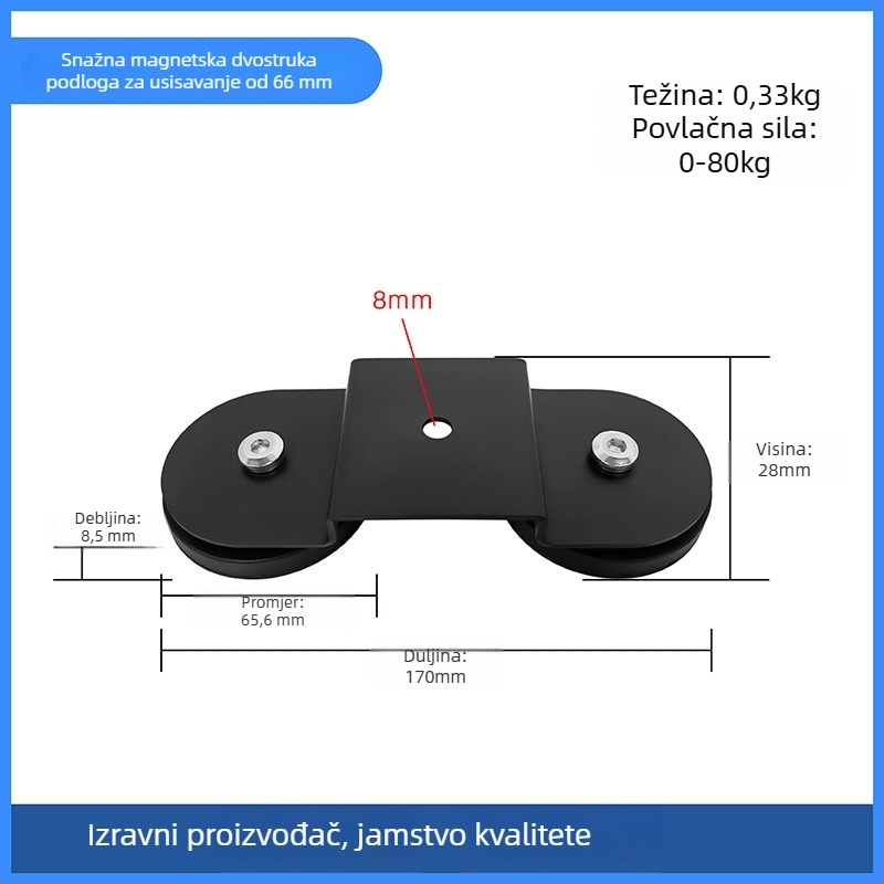 Snažna magnetska osnova za LED reflektor nosač; gumom premazan, NdFeB magneti, željezni dijelovi; brend Star Knight, model NPHA-, univerzalna kompatibilnost