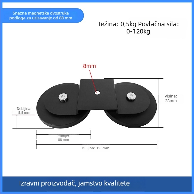 Snažna magnetska osnova za LED reflektor nosač; gumom premazan, NdFeB magneti, željezni dijelovi; brend Star Knight, model NPHA-, univerzalna kompatibilnost