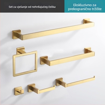 Držač ručnika od nehrđajućeg čelika, jednoručni, završni premaz pečene boje - moderni minimalistički stil, setovi 2–6 komada, branda Jiejing, pogodan za hotele