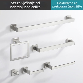 Držač ručnika od nehrđajućeg čelika, jednoručni, završni premaz pečene boje - moderni minimalistički stil, setovi 2–6 komada, branda Jiejing, pogodan za hotele