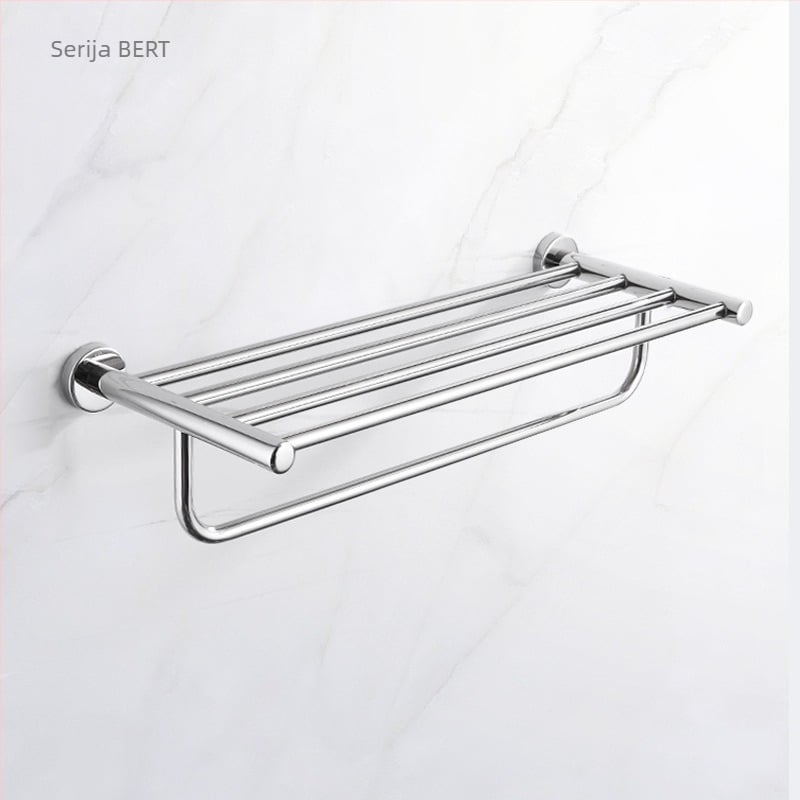 Držač ručnika od nehrđajućeg čelika, kupaonica, jednoprižna šipka, brušeni završni sloj, suvremen minimalistički stil, set od šest komada