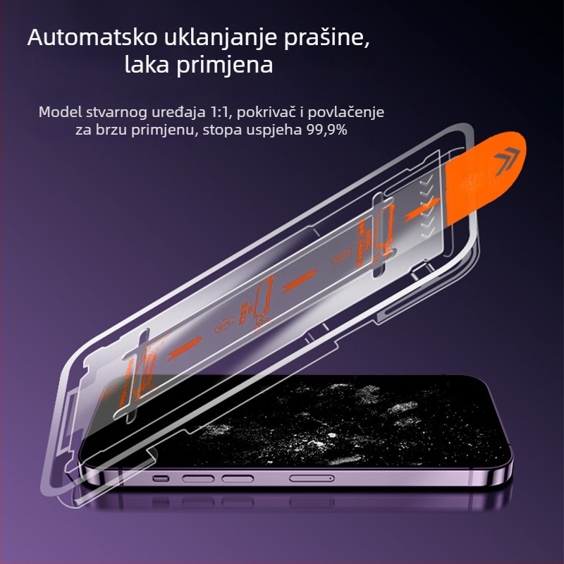 Prednji stakleni zaštitnik zaslona za iPhone 14 Pro Max — HD jasnoća, otporan na udarce, prašinu, anti otisci prstiju, zaštita privatnosti
