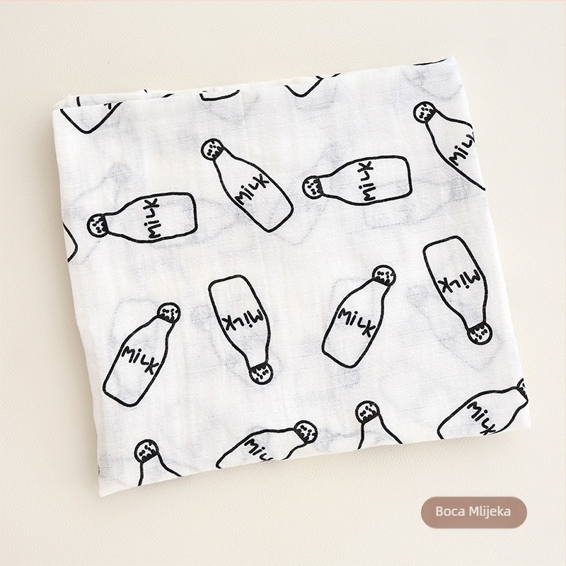 Besidira – 100% pamuk wrap za novorođenčad – uzorci: crtani likovi, cvijeće, oblici; za novorođenčad 0–1 godina