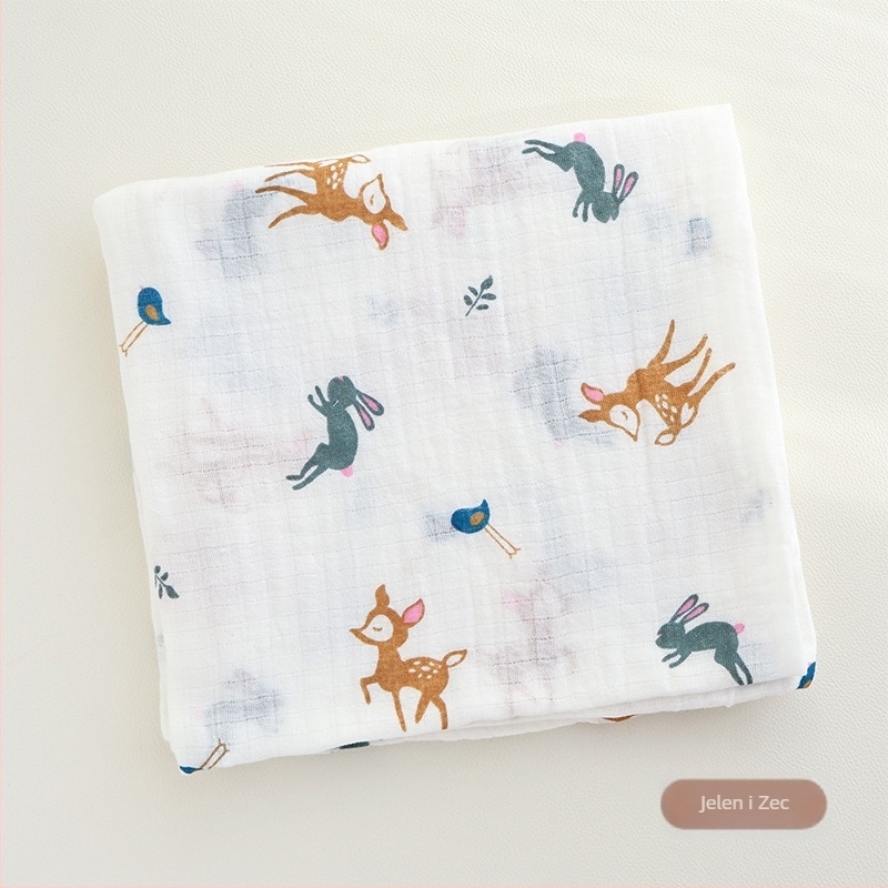 Besidira – 100% pamuk wrap za novorođenčad – uzorci: crtani likovi, cvijeće, oblici; za novorođenčad 0–1 godina