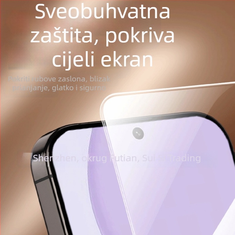 Kaljeno staklo zaštitnik zaslona za iPhone 14 Pro Max, bez rubova, HD puni zaslon, zaštita privatnosti