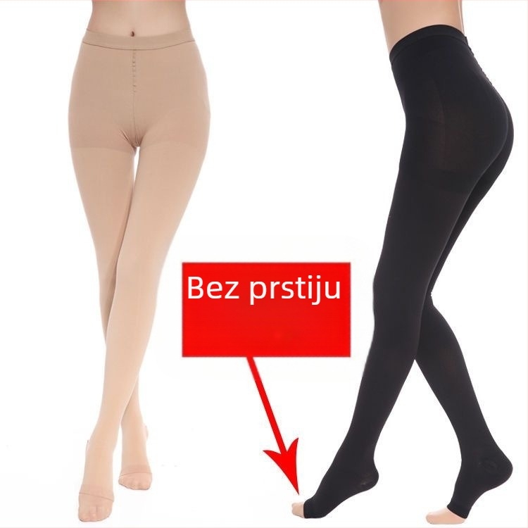 Ženske kompresivne hulahopke s otvorenim prstom za ublažavanje varikoznih vena, medicinski razred, Lycra/Spandex 30–50% sadržaj, sve sezone