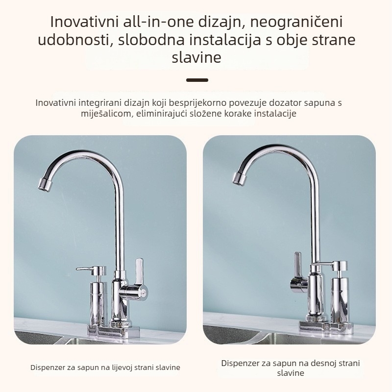 Višenamjenski integrirani dozator sapuna – ABS, elektroplating, DTQJ marka, ručno pritiskanje