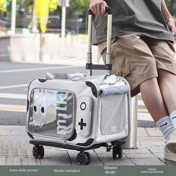 PVC prijenosni transporter za kućne ljubimce, srednje jačine, kapacitet 10 kg za mačke / 7,5 kg za pse