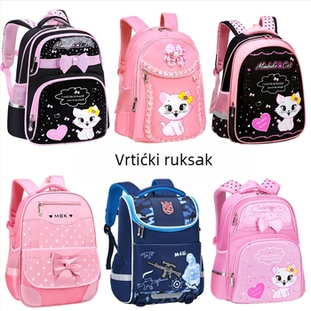 Dječji ruksak za vrtić s zakrivljenim naramenicama, Oxford platno, prozračan, vodootporan, otporan na habanje, najlonska podstava, anime crtani uzorak