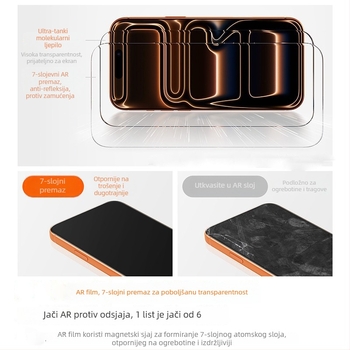 HBQ prednje zaštitno staklo za zaslon – visoko aluminijsko staklo, anti-refleksija, HD, otporno na ogrebotine, puni zaslon, za iPhone 17 Pro Max