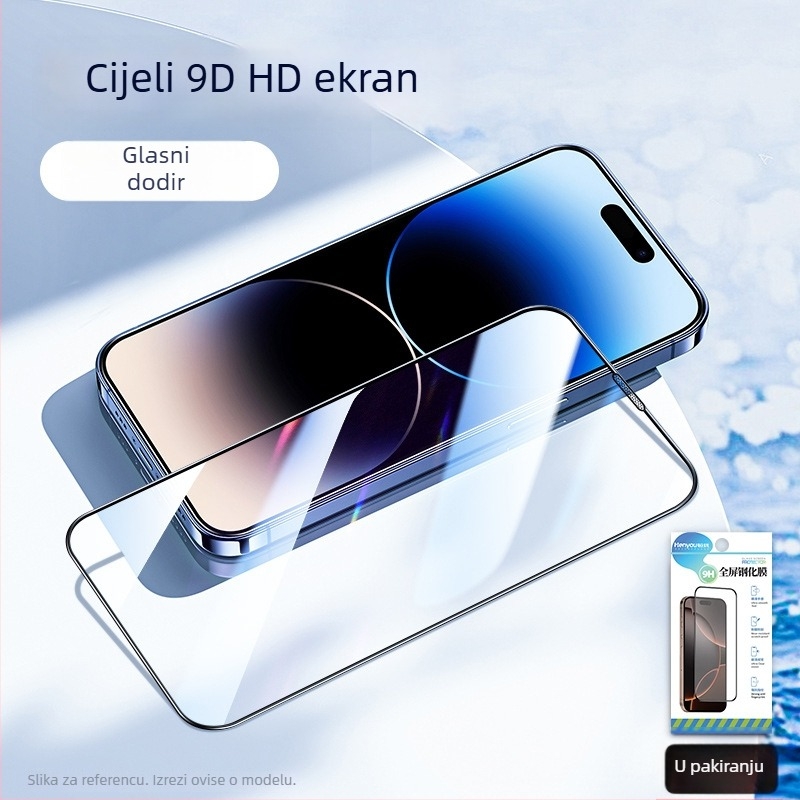 Staklena zaštita prednjeg zaslona za Apple uređaje – HD, otisci prstiju, djelomično pokriće