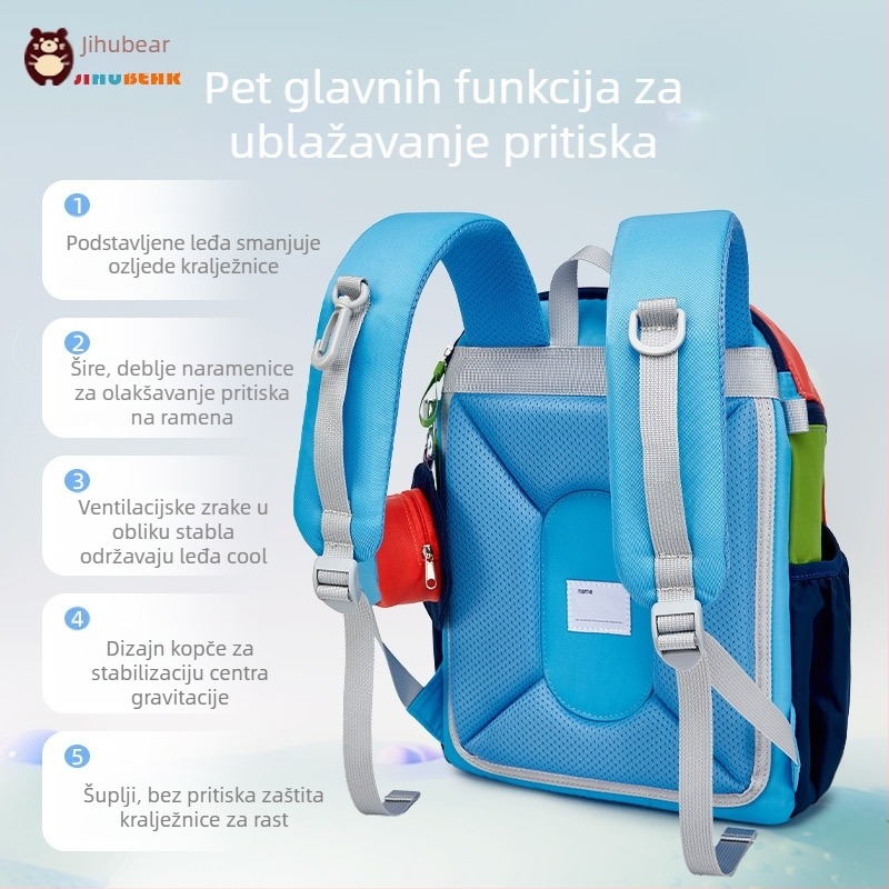 Dječja školska torba Almost bears, prozračna, vodootporna, ultralaka, s zakrivljenim naramenicama i zaštitom kralježnice