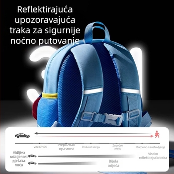 Ruksak za vrtić, unisex, s motivom zeca, dizajn protiv gubitka, zakrivljene naramenice, uzorak prijevoznih sredstava