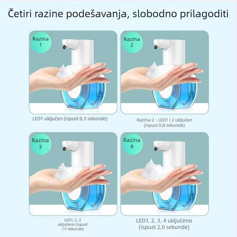 Automatski dozator sapuna s detekcijom senzora, zidni, ABS plast, 287 g, sprej plastika, moderan dizajn