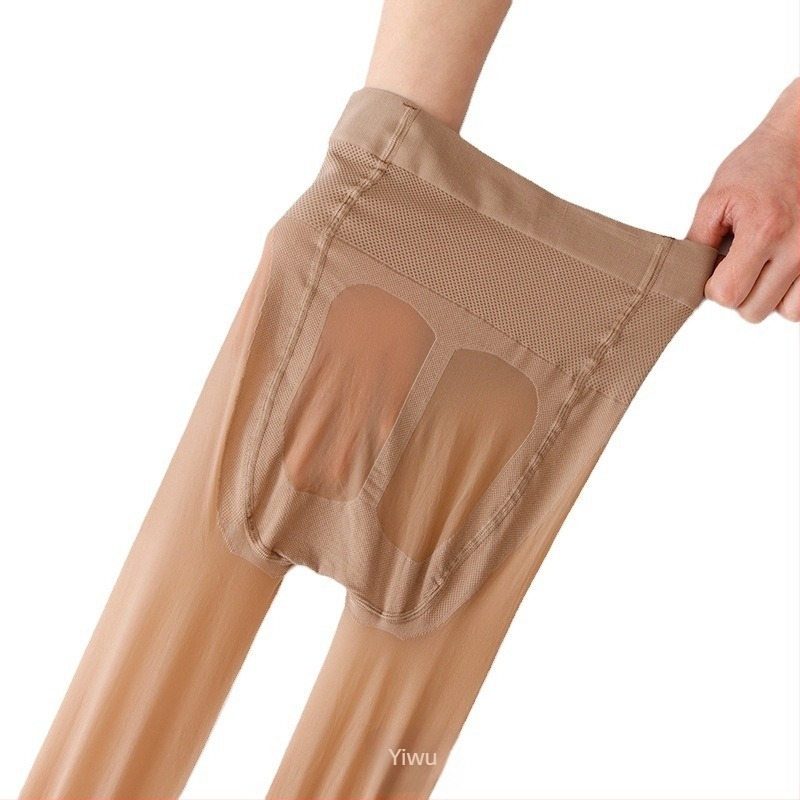 Najlon čarape iznad koljena s podizanjem bokova i oblikovanjem, jednobojne, tanke, sadržaj najlona 70–80%