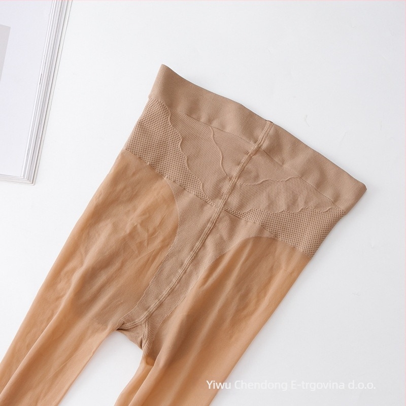 Najlon čarape iznad koljena s podizanjem bokova i oblikovanjem, jednobojne, tanke, sadržaj najlona 70–80%