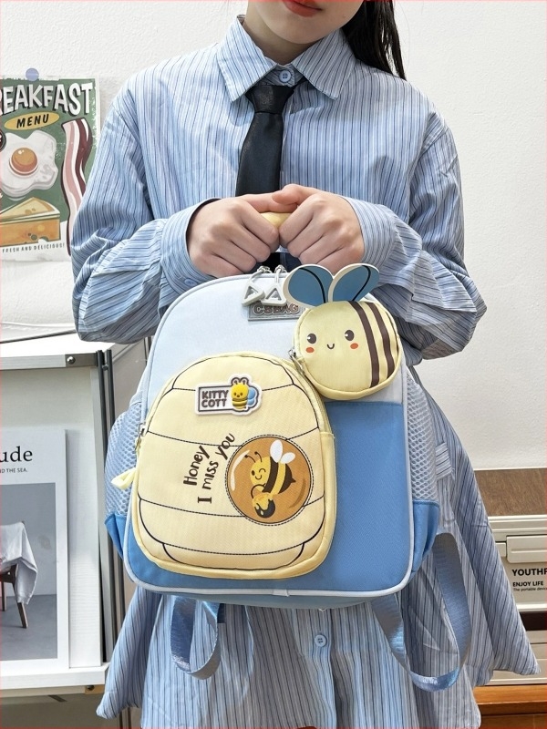 Unisex ruksak za predškolu, Oxford materijal, lagan, ergonomski zakrivljeni naramenice, uzorak anime, namijenjeno školskom korištenju