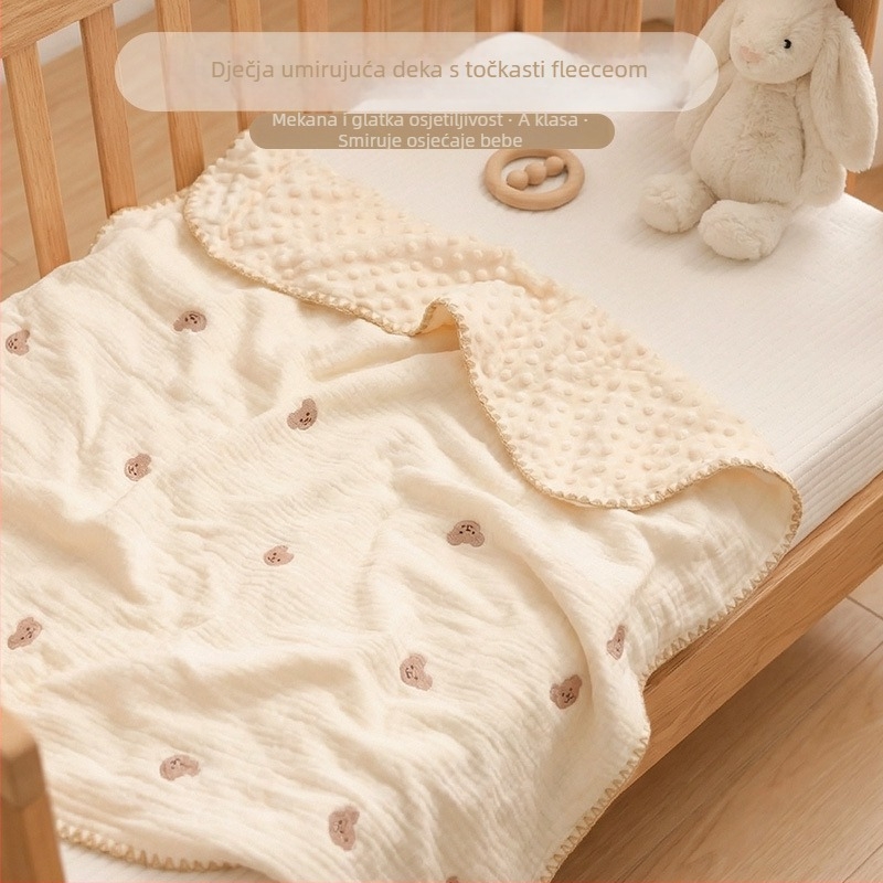 Dječja deka od 100% pamuka, 300-500 g, za novorođenčad do 6 godina, sve četiri sezone, stil laganog luksuza