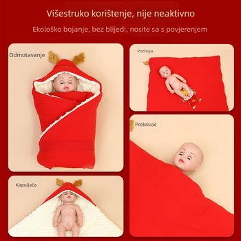 Dječja pamukova deka za novorođenče - zima i jesen, uzorci: životinje, crtani filmovi; nadjev: sintetičko vlakno