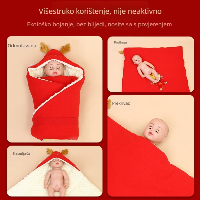 Dječja pamukova deka za novorođenče - zima i jesen, uzorci: životinje, crtani filmovi; nadjev: sintetičko vlakno