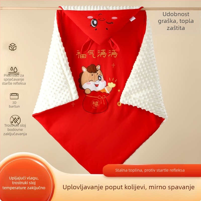 Dječja pamukova deka za novorođenče - zima i jesen, uzorci: životinje, crtani filmovi; nadjev: sintetičko vlakno