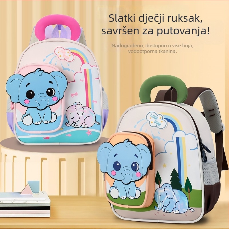 Dječji ruksak s animiranim motivom za uzrast 3–6 godina, lagan, unisex, najlon, prozračne naramenice s zračnim jastučićem, za vrtić
