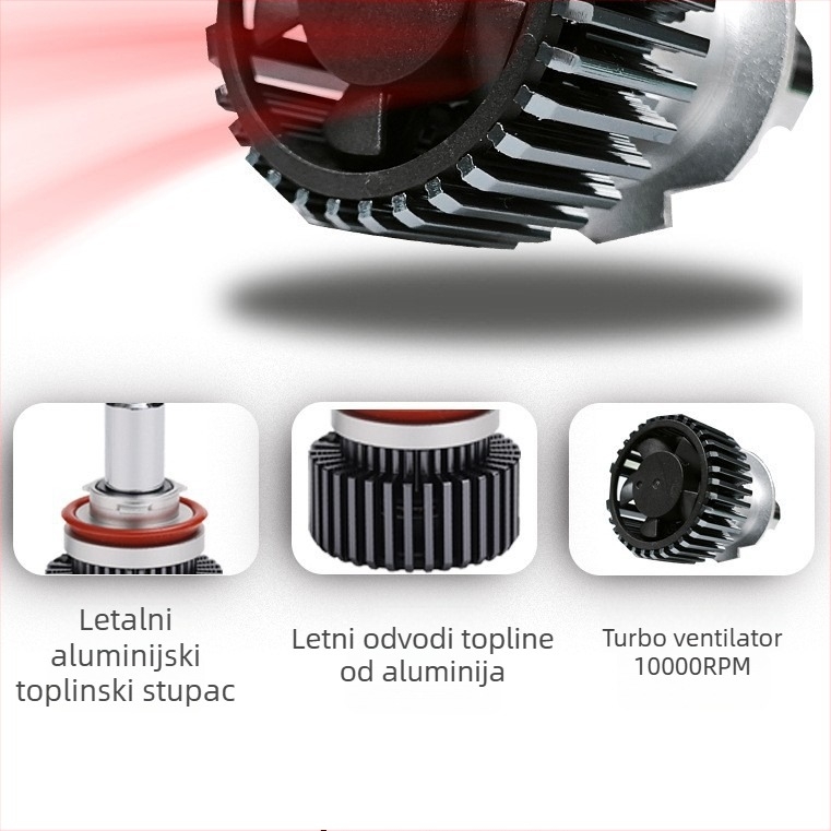 LED automobilska svjetla X10 (60W po paru, 12V, IP68, 8000 lm, 50.000 h)