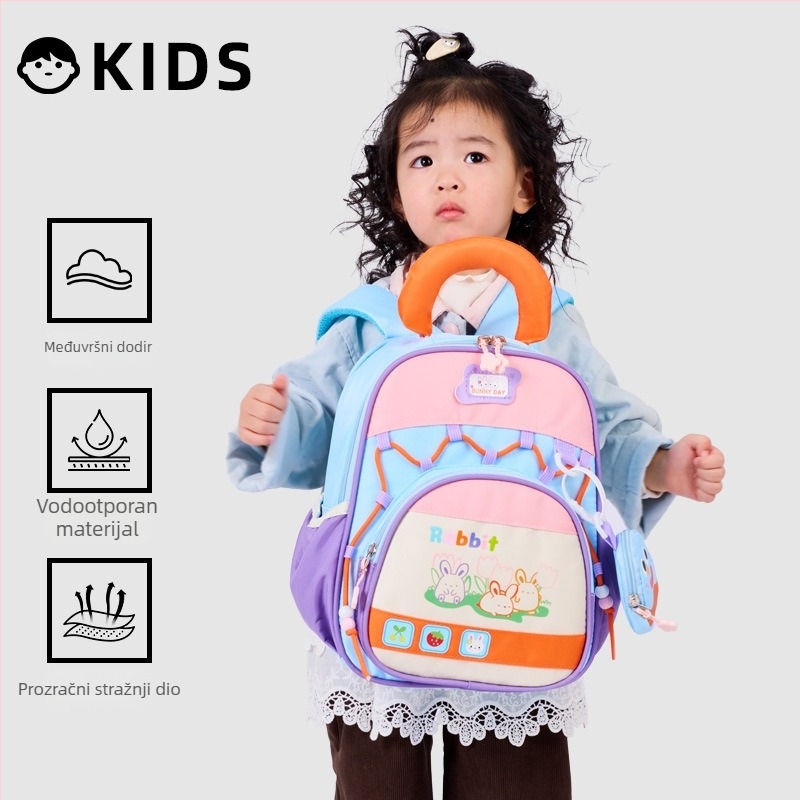 Dječji školski ruksak – prozračan, ultralak, otporan; materijal: najlon; podstava: poliester; uzorak: anime crtani film; nosivi sustav: zakrivljene naramenice; unisex