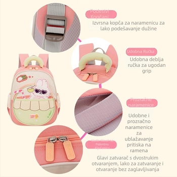 Unisex ruksak za vrtić s zaštitom kralježnice, lagan i prozračan Oxford materijal, motiv anime i crtani, zakrivljene naramenice