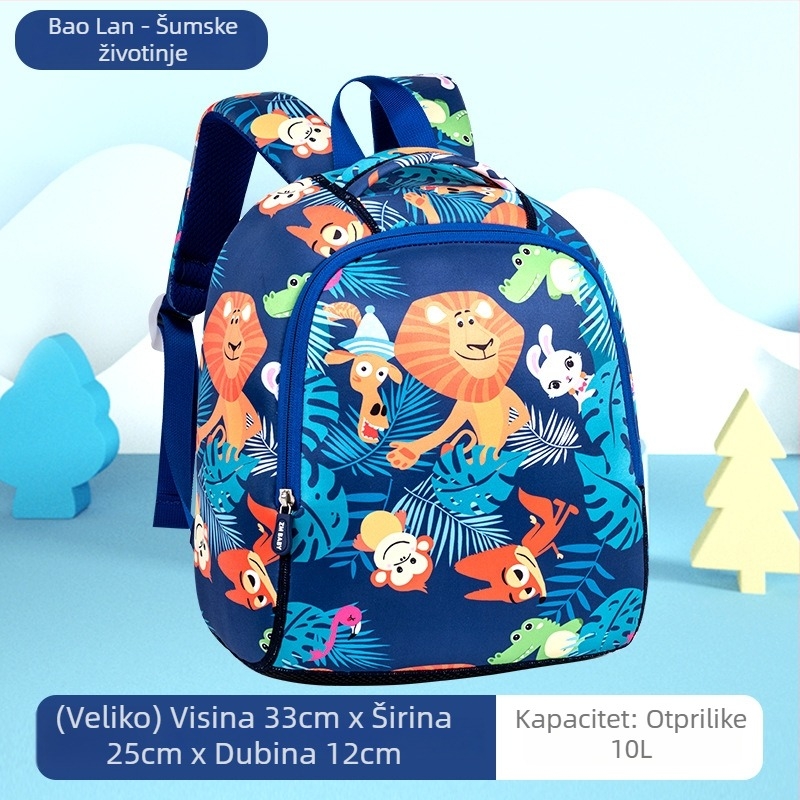 Unisex ruksak za djecu s dinosaurom uzorkom, od poliestera i najlona, prozračan, vodootporan, protiv krađe, naramenice s zračnim jastučićem