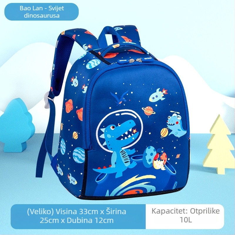 Unisex ruksak za djecu s dinosaurom uzorkom, od poliestera i najlona, prozračan, vodootporan, protiv krađe, naramenice s zračnim jastučićem