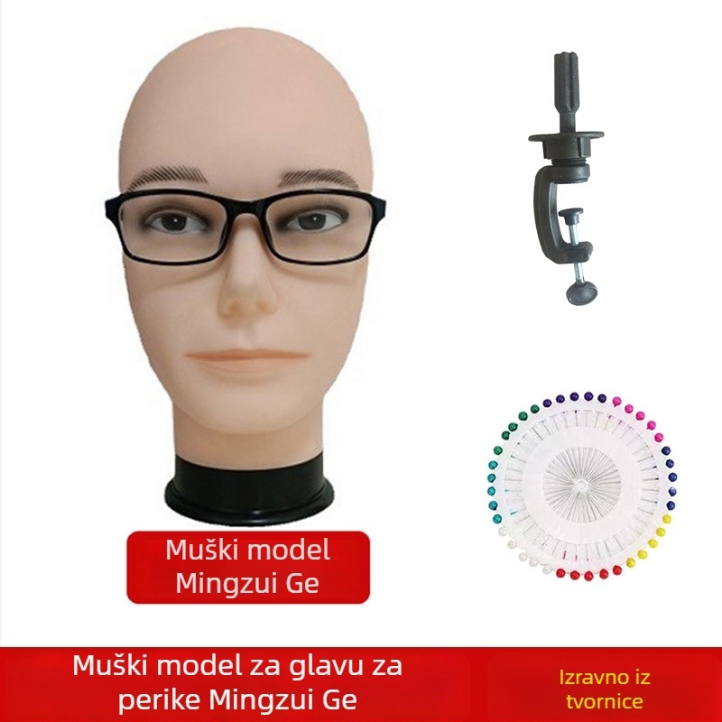 Model glave za periku za cosplay s držačem, model RBE-GT09; materijal kose: K silk / p silk; frizura paruke: anime cosplay; duljina kose: srednja do dugačka; opseg glave: velik