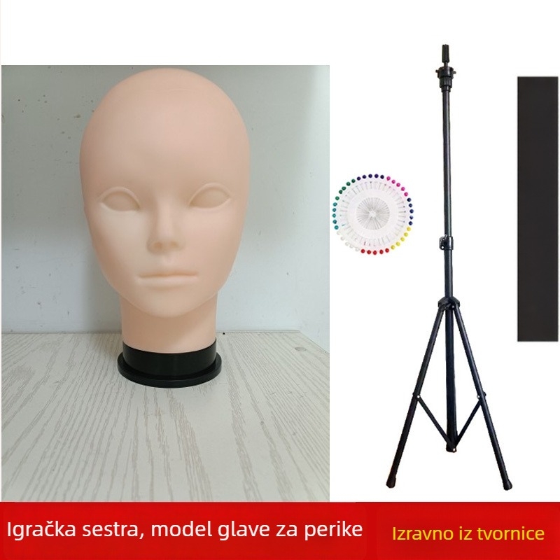 Model glave za periku za cosplay s držačem, model RBE-GT09; materijal kose: K silk / p silk; frizura paruke: anime cosplay; duljina kose: srednja do dugačka; opseg glave: velik