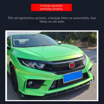 Set karoserije za Honda Civic 10. generacije (2016-2020) FC450 — Materijal: PP plastika, Ugradnja: prednji branik; Uključuje: prednji lip, prednji i stražnji branik, bočne pragove