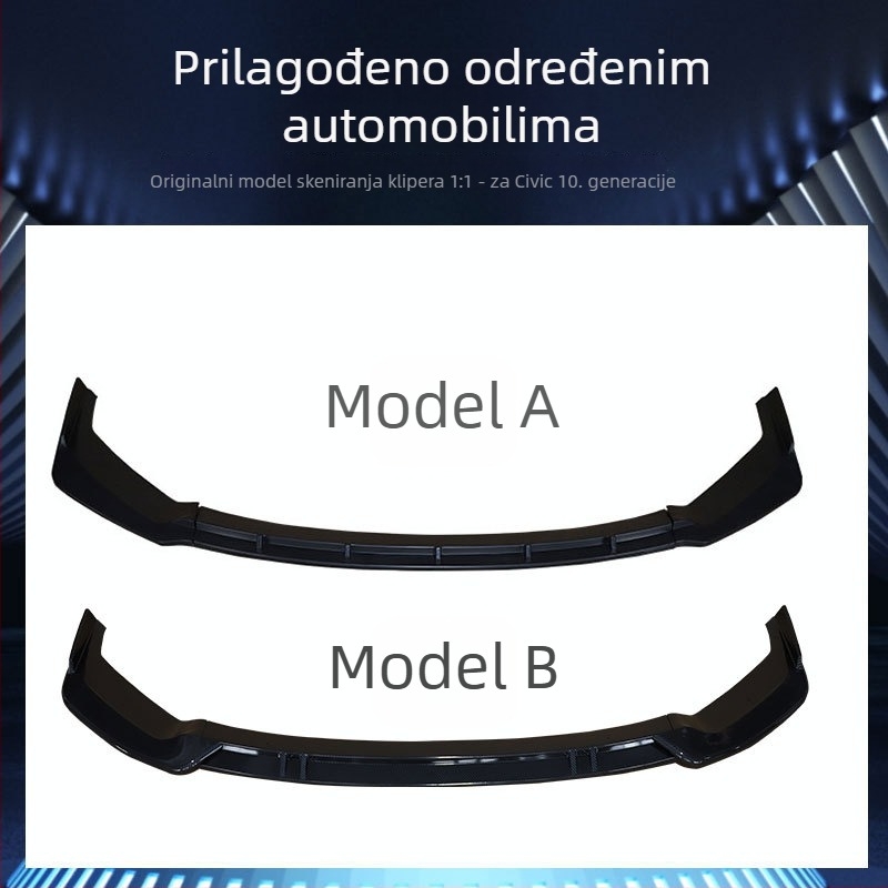 Set karoserije za Honda Civic 10. generacije (2016-2020) FC450 — Materijal: PP plastika, Ugradnja: prednji branik; Uključuje: prednji lip, prednji i stražnji branik, bočne pragove