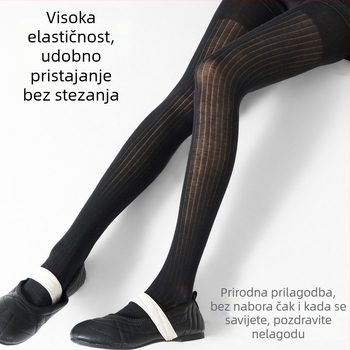 AMUSUVE ženske hulahopke s mikro-prozirnim vertikalnim prugama (80–90% pamuka, tanke, antibakterijske, upijaju znoj)