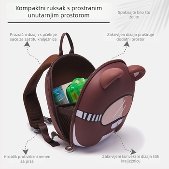 Excellent EVA dječji ruksak, medvjeđi uzorak, dječji stil, zakrivljene naramenice, za uzrast 3–6 godina
