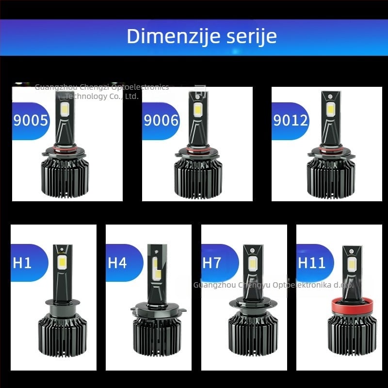 LED žarulje za prednja svjetla, kompatibilne s H1/H4/H7/H11/9005/9006/9012, 130W po paru, 12V, IP68, vijek trajanja 50000h, 5000–11000 lm