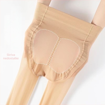 Baršunaste najlonke za podizanje stražnjice – tanke, visoki struk