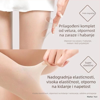 Baršunaste najlonke za podizanje stražnjice – tanke, visoki struk