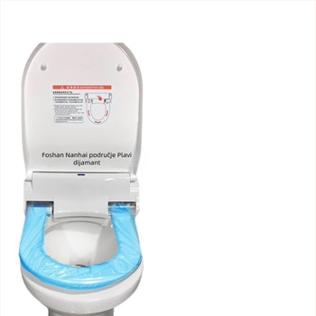 Samouključujući U-oblik poklopca za WC s jednokratnom plastičnom podlogom — ABS materijal, trenutni tip, prilagodljiv razmak rupa 13–18