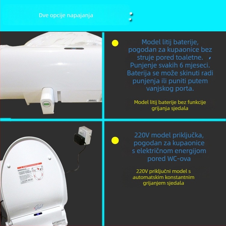 Samouključujući U-oblik poklopca za WC s jednokratnom plastičnom podlogom — ABS materijal, trenutni tip, prilagodljiv razmak rupa 13–18