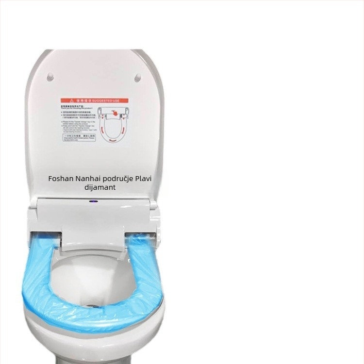 Samouključujući U-oblik poklopca za WC s jednokratnom plastičnom podlogom — ABS materijal, trenutni tip, prilagodljiv razmak rupa 13–18