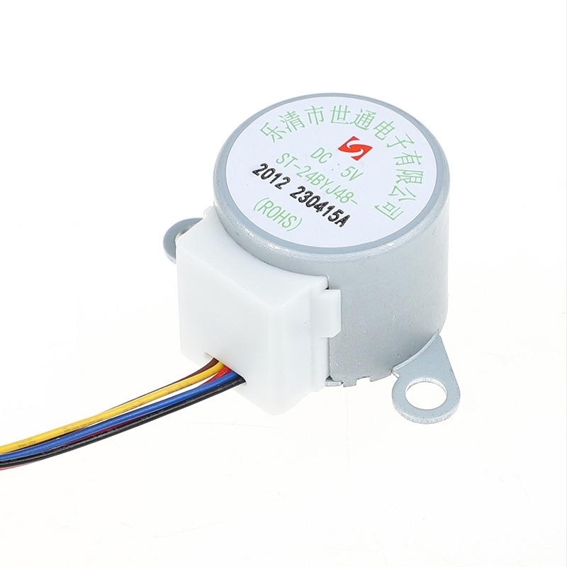 Stepper motor s trajnim magnetom 24BYJ48-2012; nazivno napajanje 5–36V; nazivni napon 5A; nazivna brzina 100 rpm.