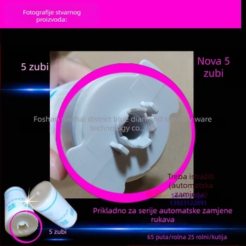 Plastično kućište za poklopac WC-a – jednokratne higijenske rolice, 25 rola u kutiji, inteligentni automatski set za zamjenu, kutija 277×277×123 mm