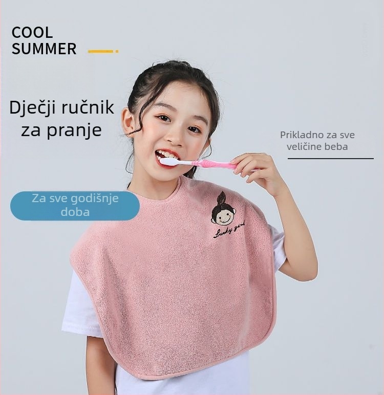 Dječji ručnik za pranje s bavom - višestruki ručnik za lice, vodootporan i otporan na prljavštinu, velur, poliester, za uzrast 3–8 godina